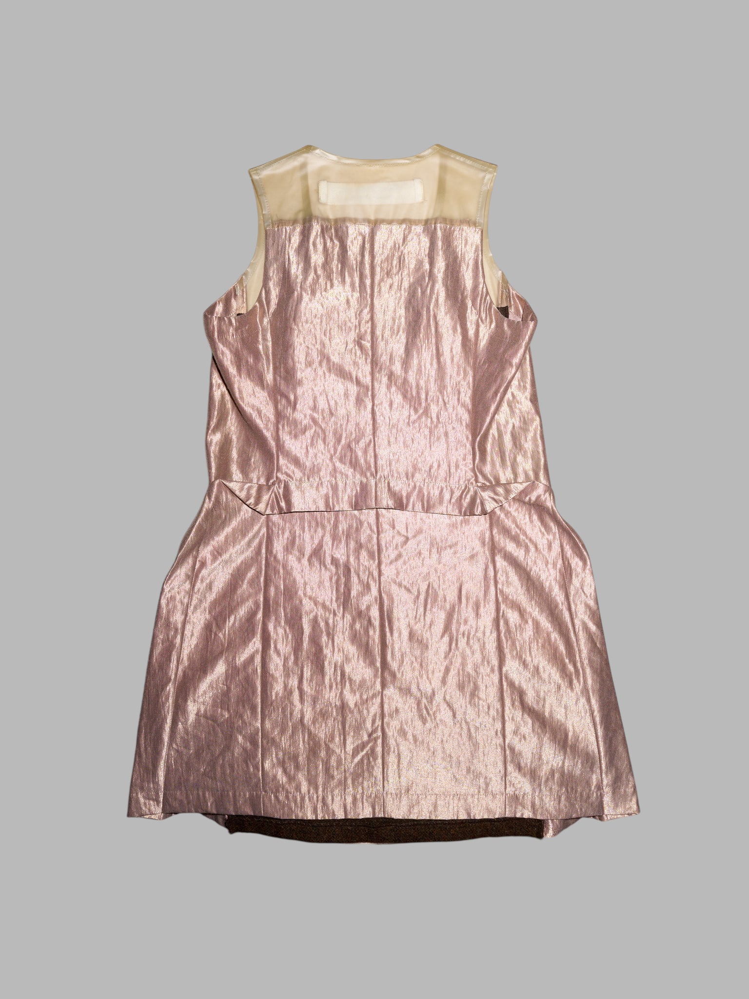 Junya Watanabe winter 1995 tweed metallic and clear vinyl sleeveless dress