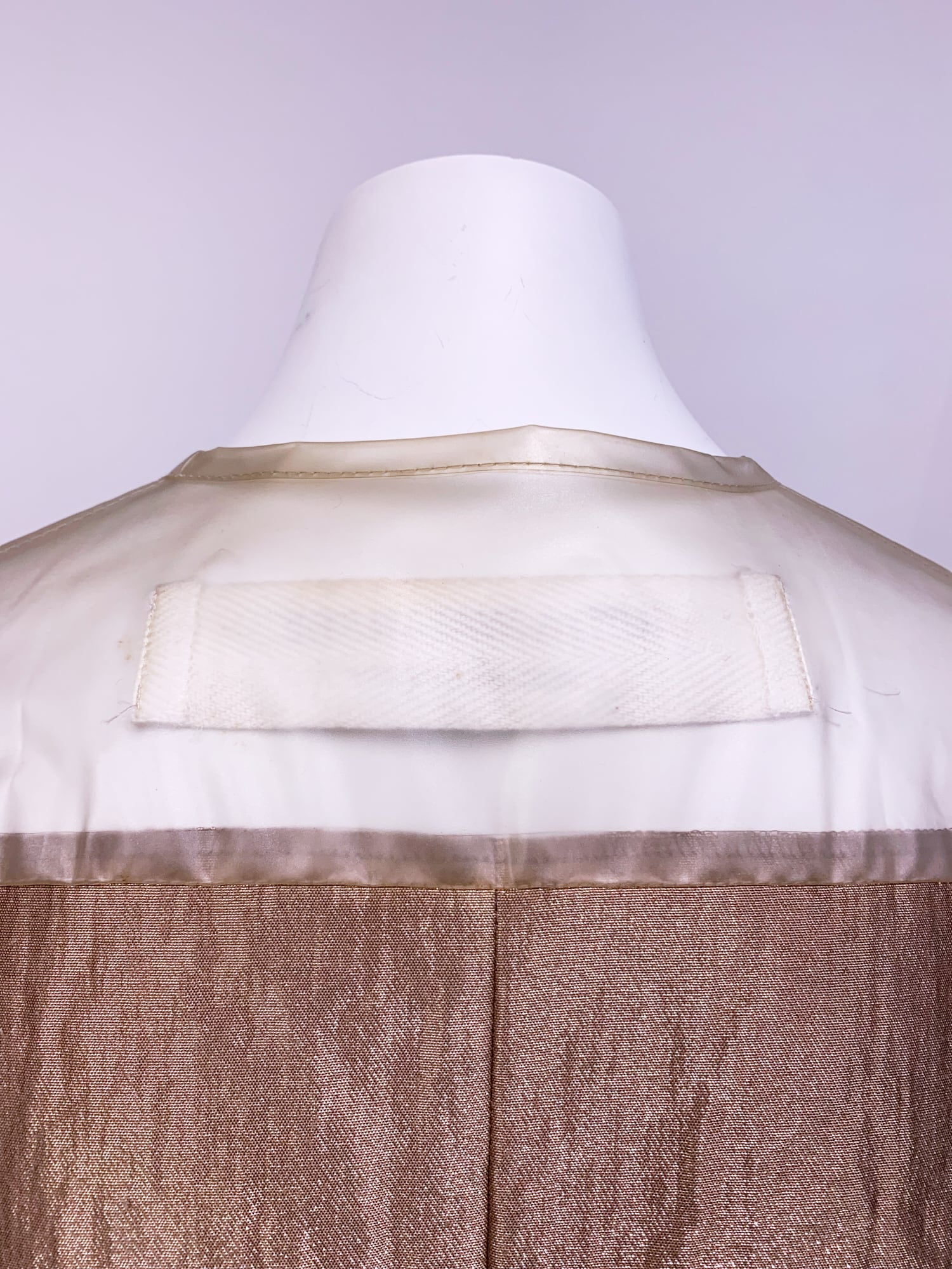 Junya Watanabe winter 1995 tweed metallic and clear vinyl sleeveless dress