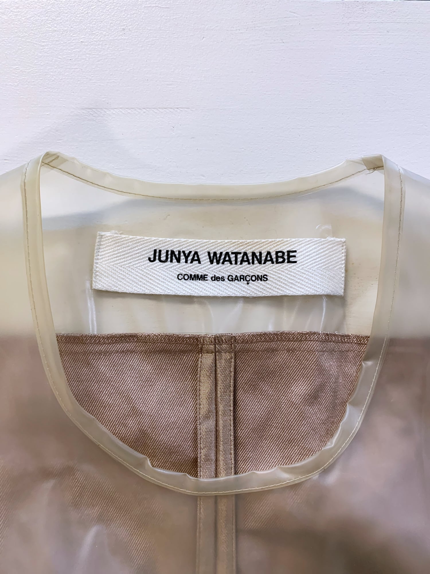 Junya Watanabe winter 1995 tweed metallic and clear vinyl sleeveless dress