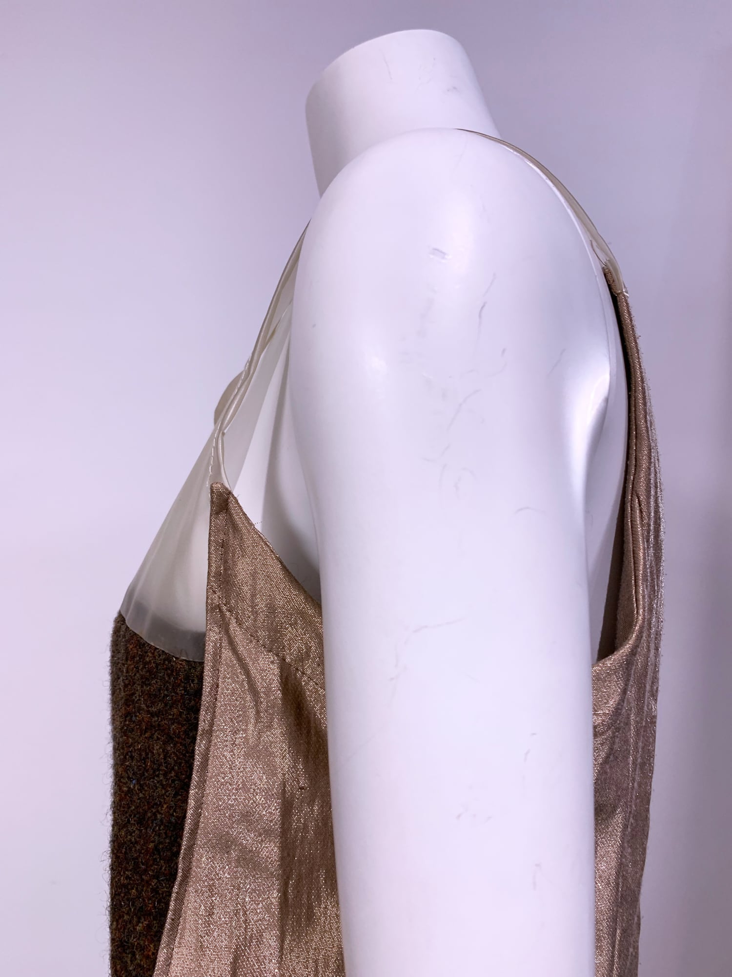 Junya Watanabe winter 1995 tweed metallic and clear vinyl sleeveless dress