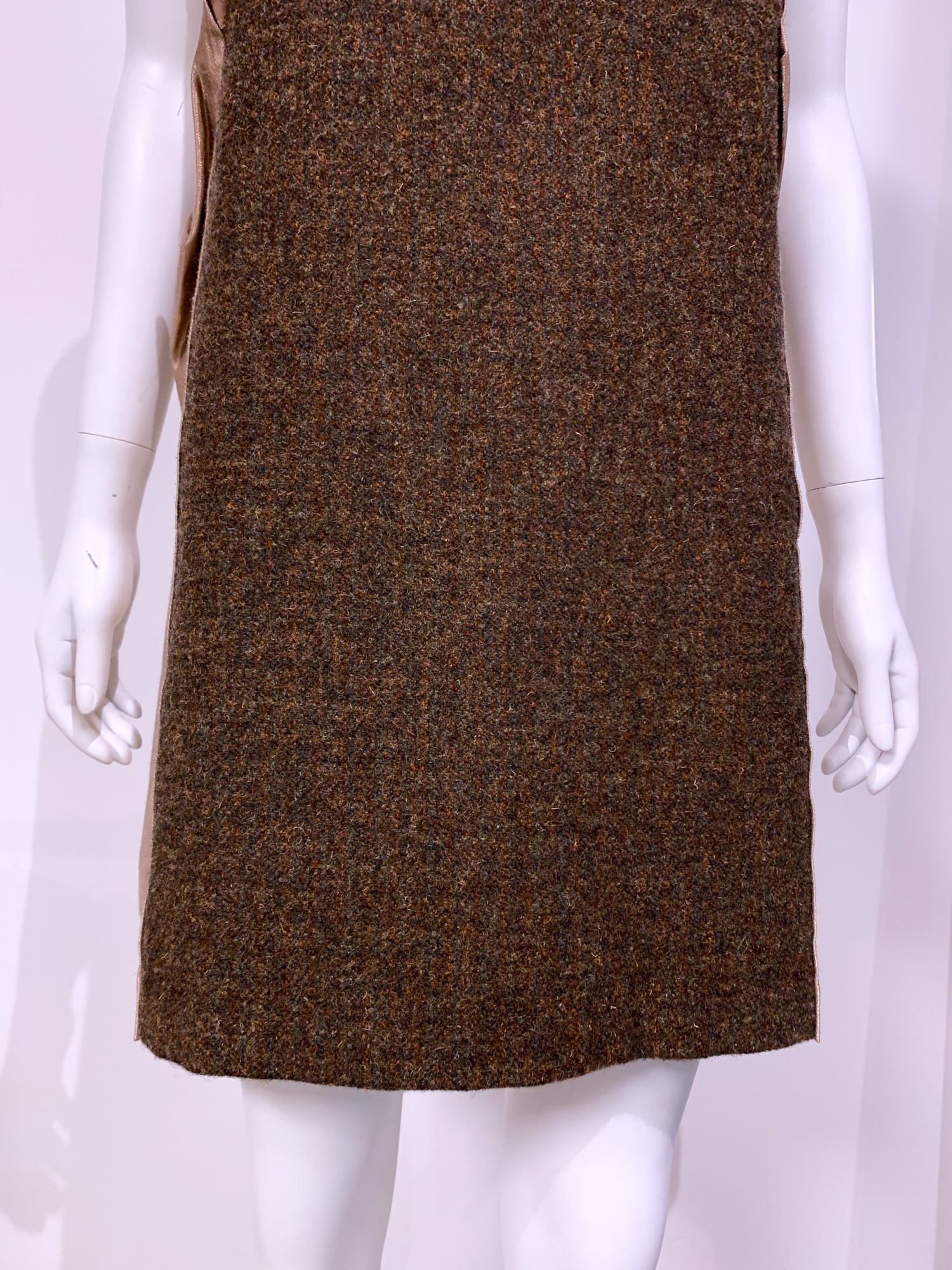 Junya Watanabe winter 1995 tweed metallic and clear vinyl sleeveless dress