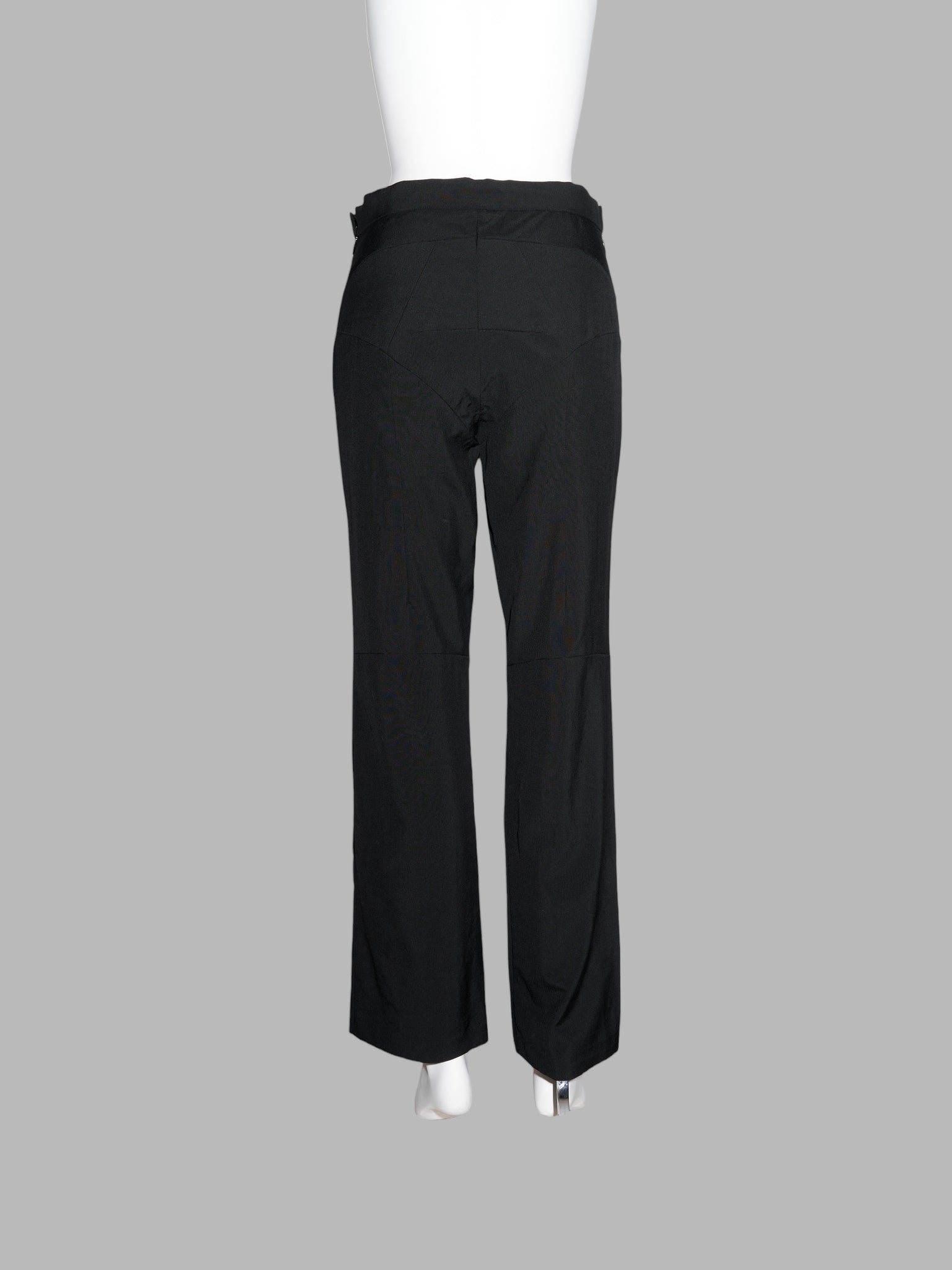 Junya Watanabe spring 1996 three dimensional panelled black wool flared trousers