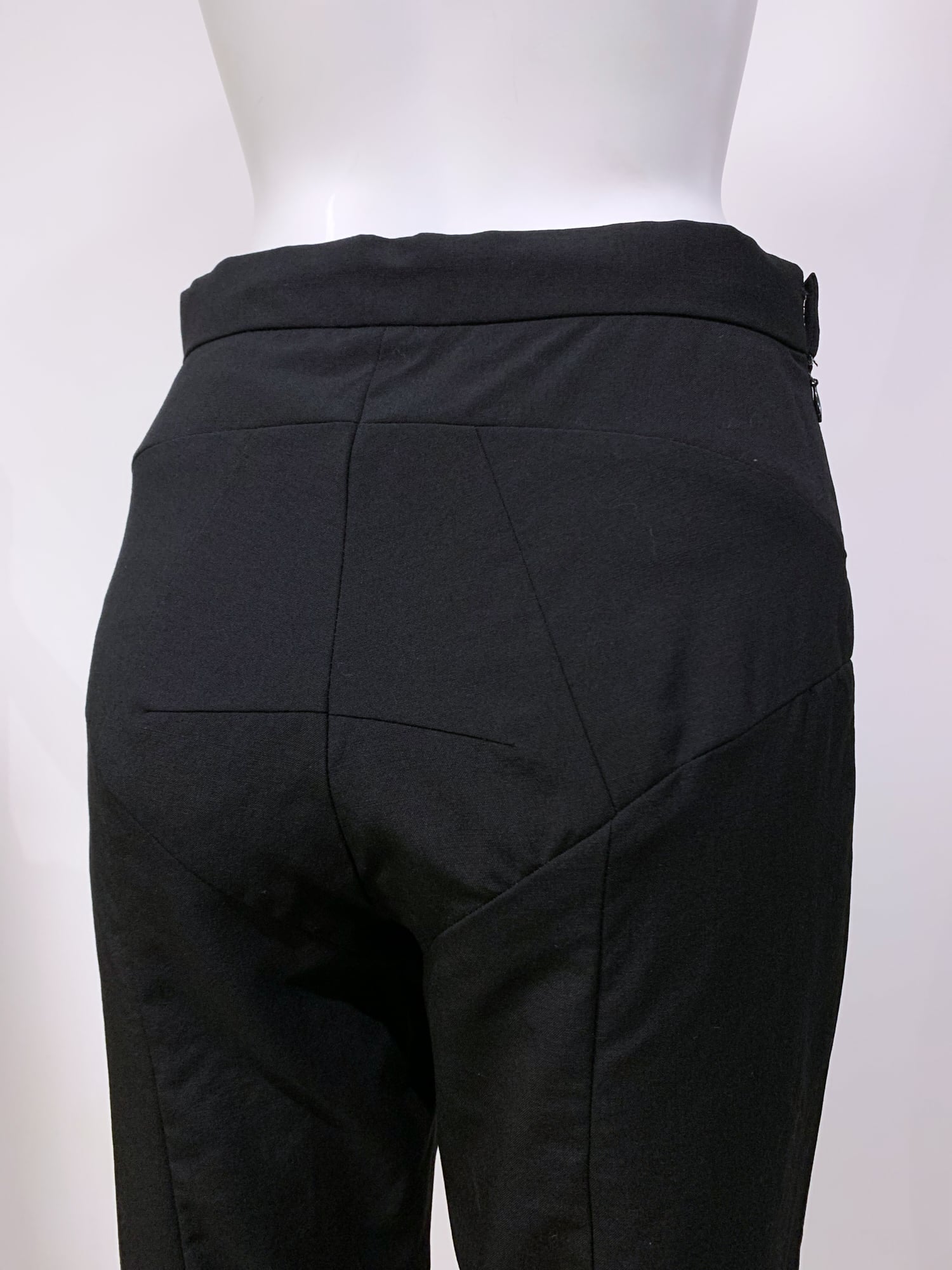 Junya Watanabe spring 1996 three dimensional panelled black wool flared trousers