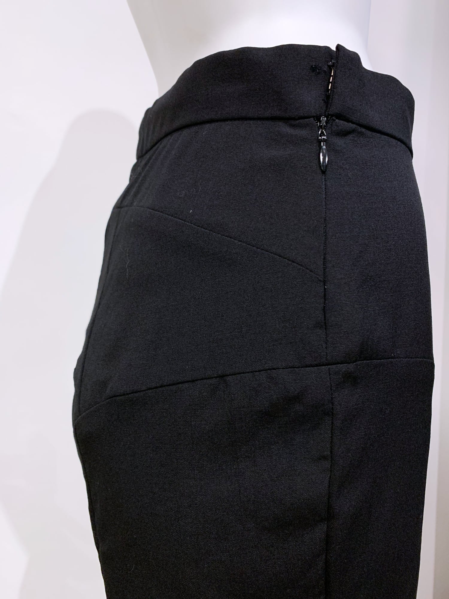 Junya Watanabe spring 1996 three dimensional panelled black wool flared trousers