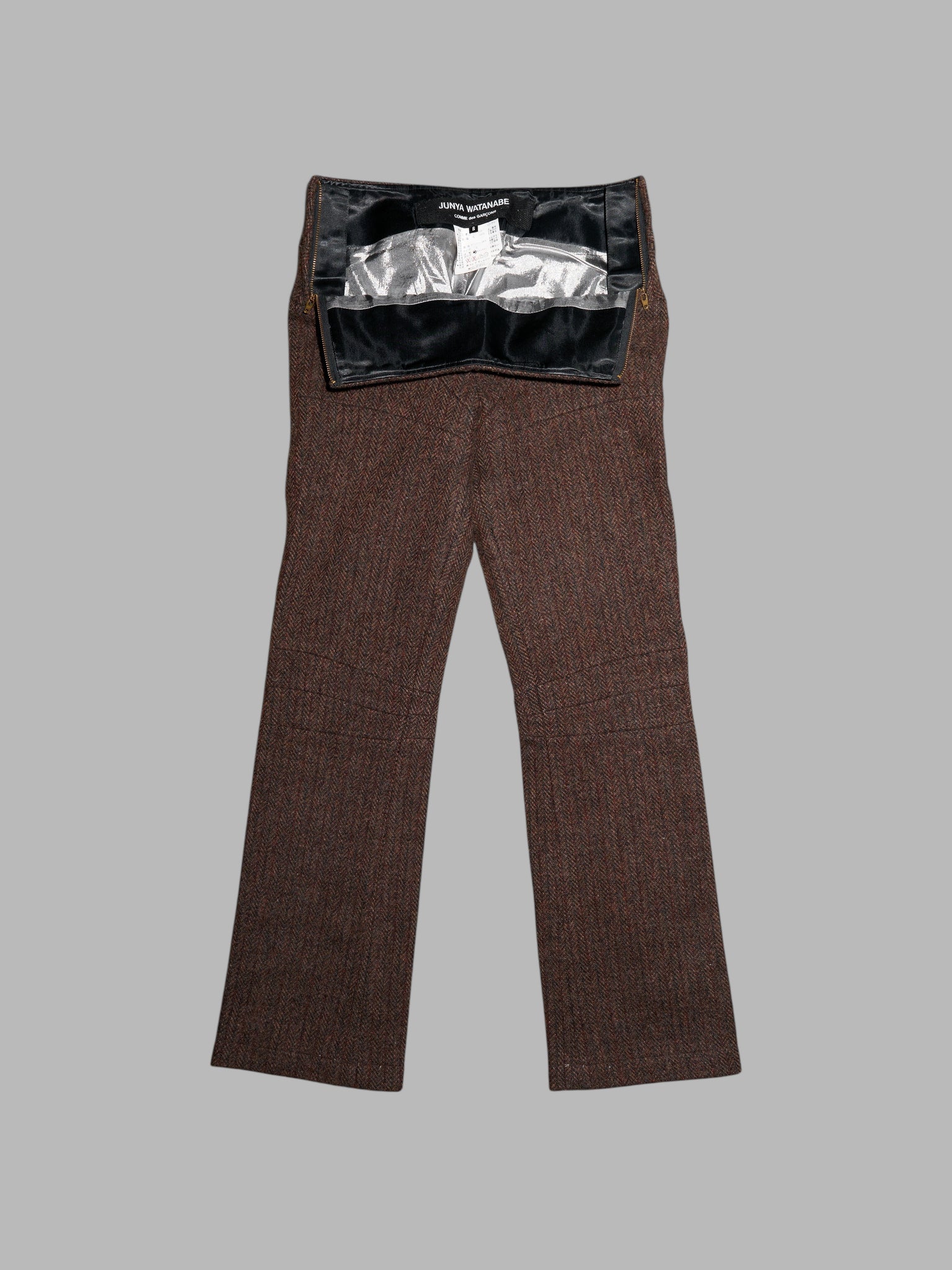 Junya Watanabe winter 1995 three dimensional panelled brown tweed trousers