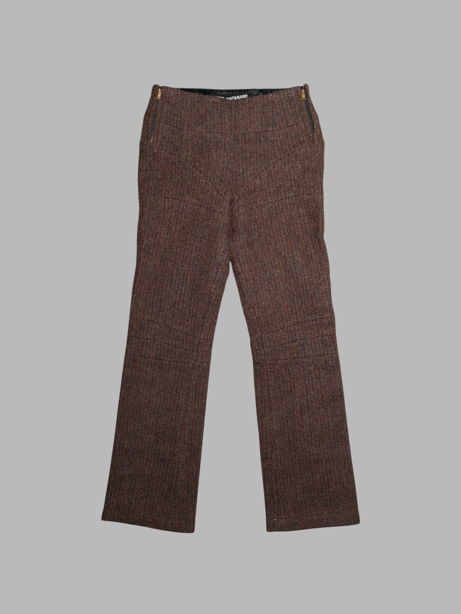 Junya Watanabe winter 1995 three dimensional panelled brown tweed trousers