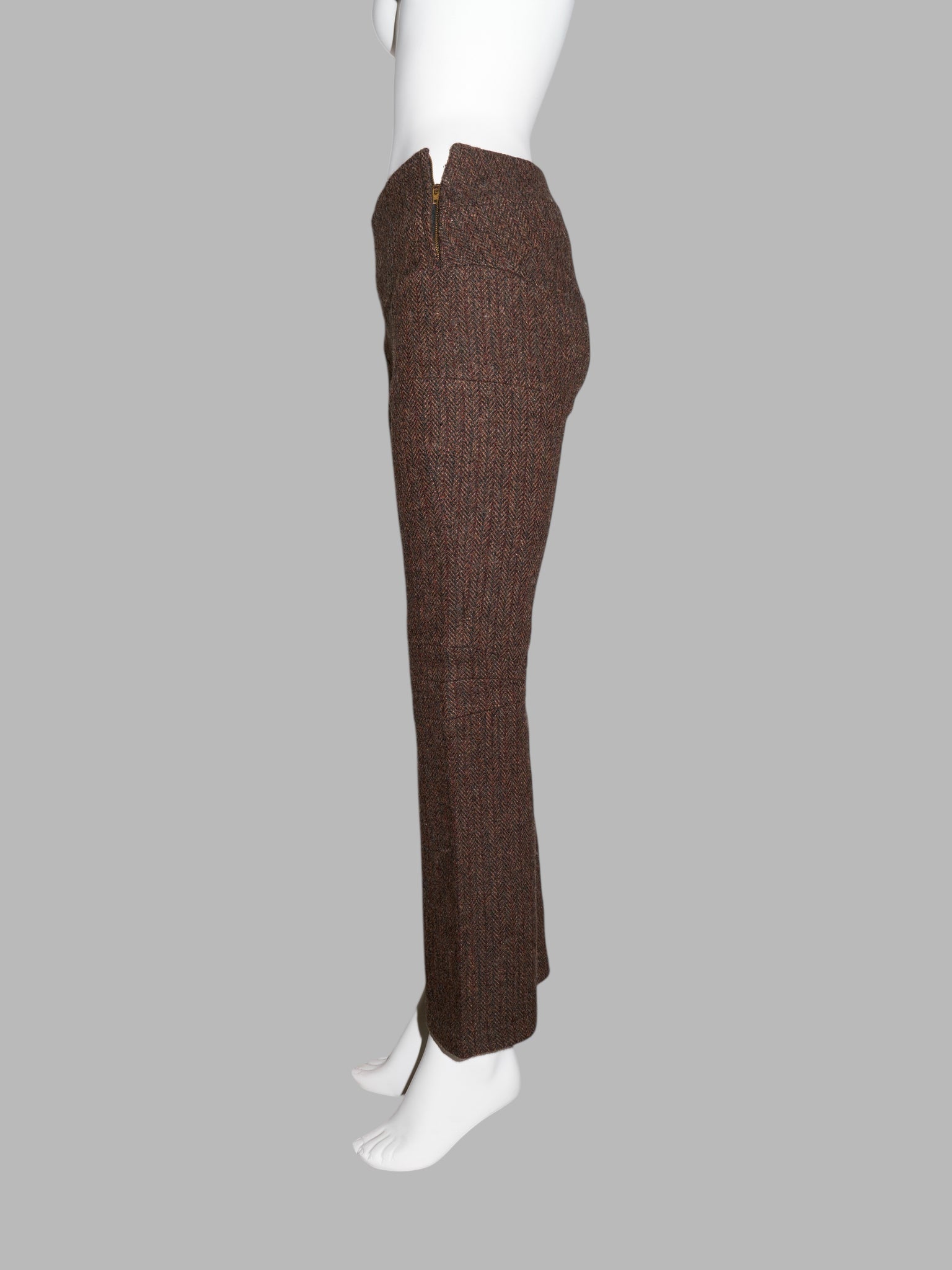 Junya Watanabe winter 1995 three dimensional panelled brown tweed trousers