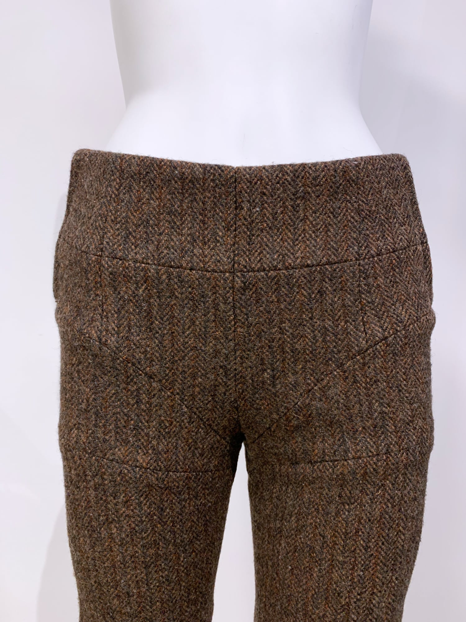 Junya Watanabe winter 1995 three dimensional panelled brown tweed trousers