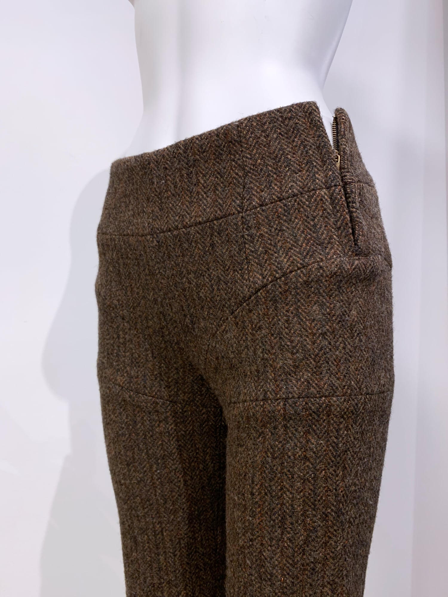 Junya Watanabe winter 1995 three dimensional panelled brown tweed trousers