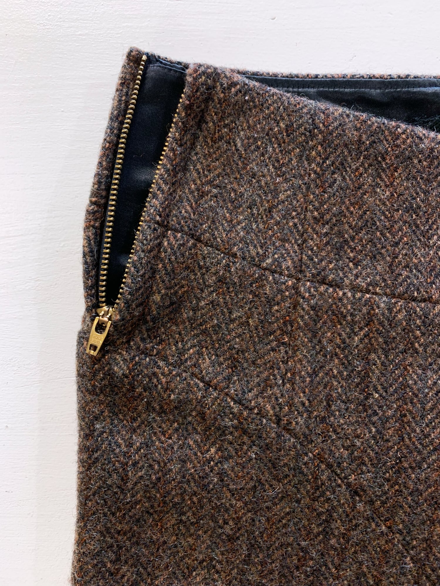 Junya Watanabe winter 1995 three dimensional panelled brown tweed trousers