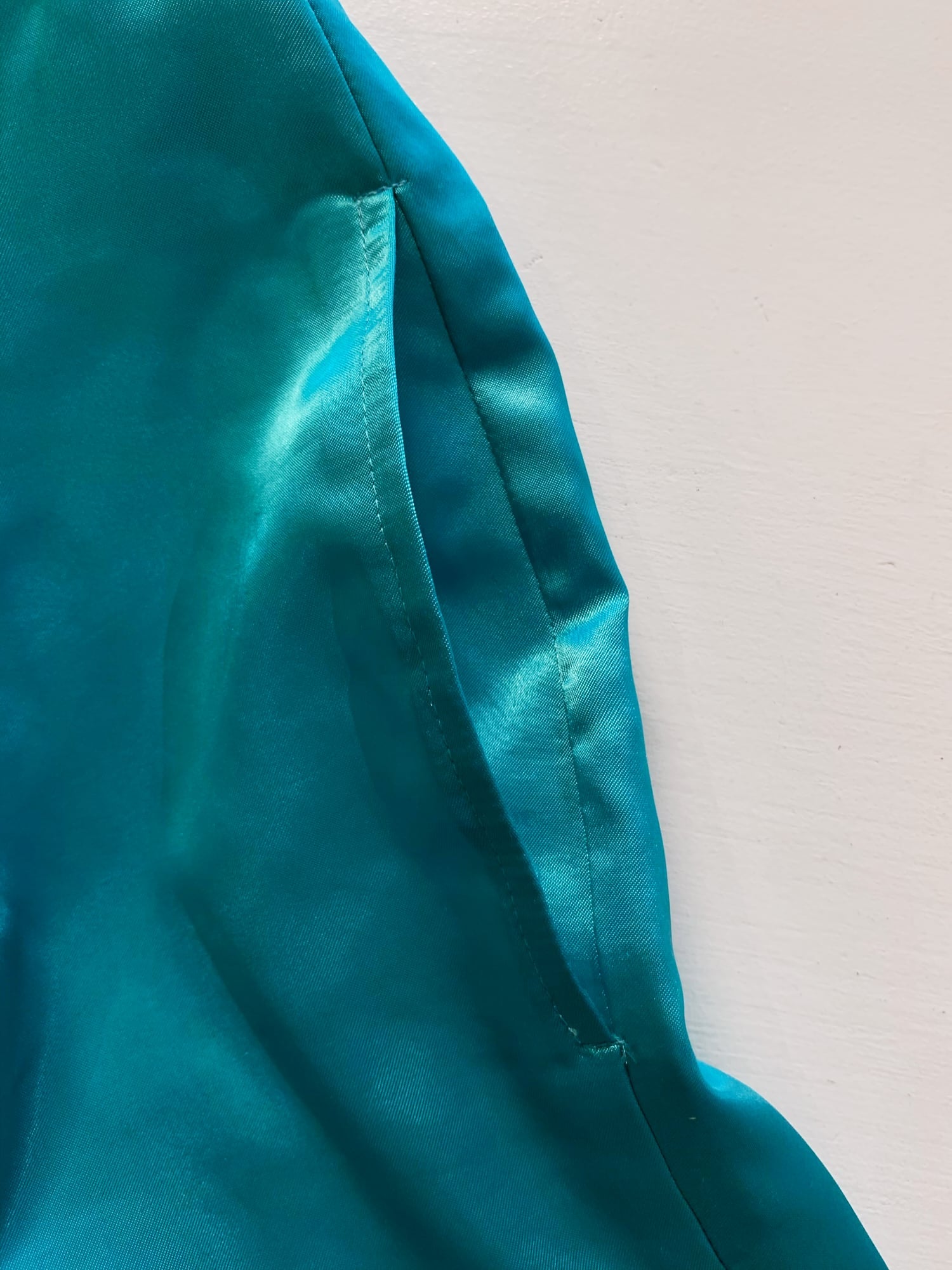 Tricot Comme des Garcons Junya Watanabe winter 1995 teal satin trousers