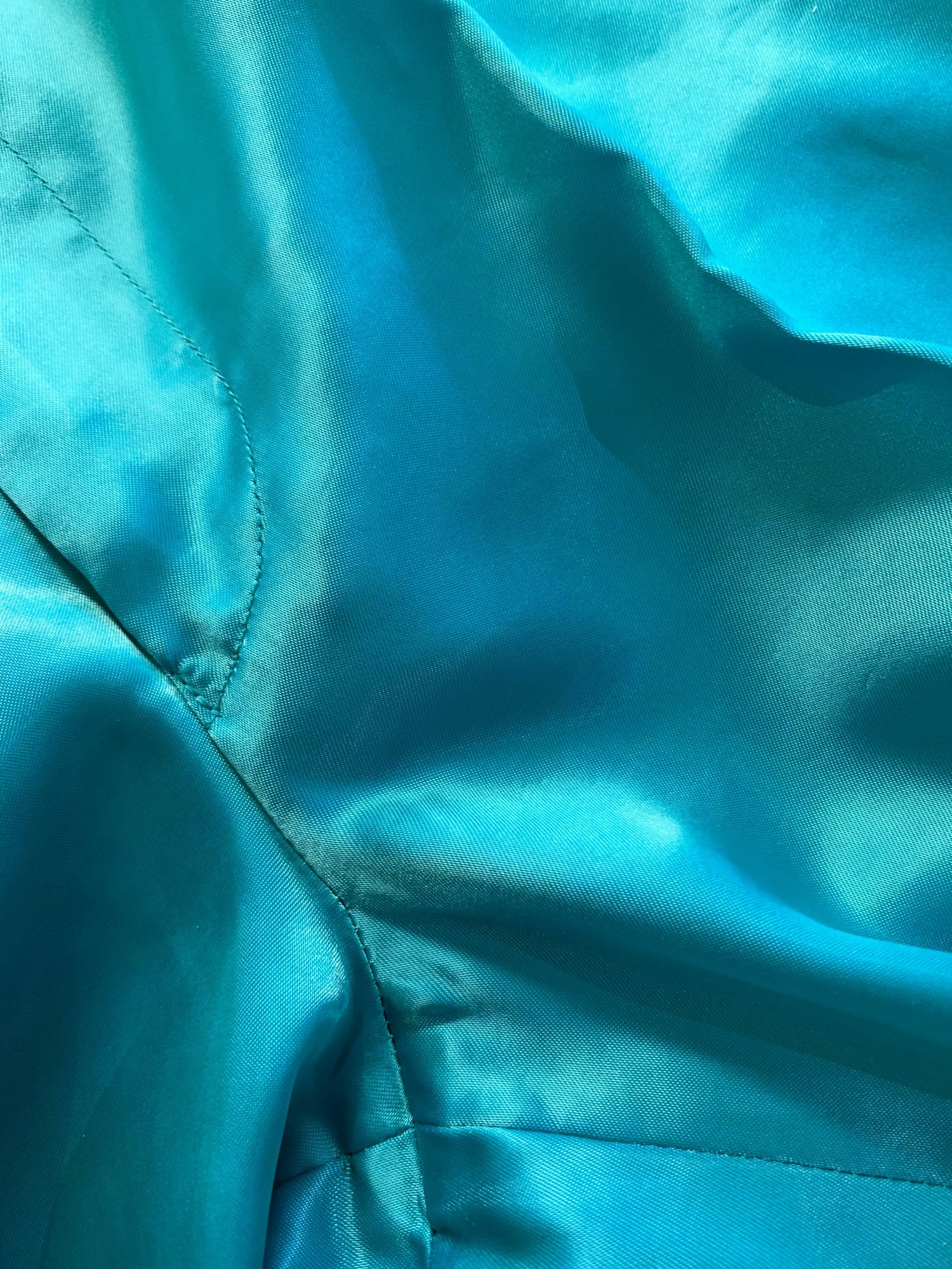 Tricot Comme des Garcons Junya Watanabe winter 1995 teal satin trousers