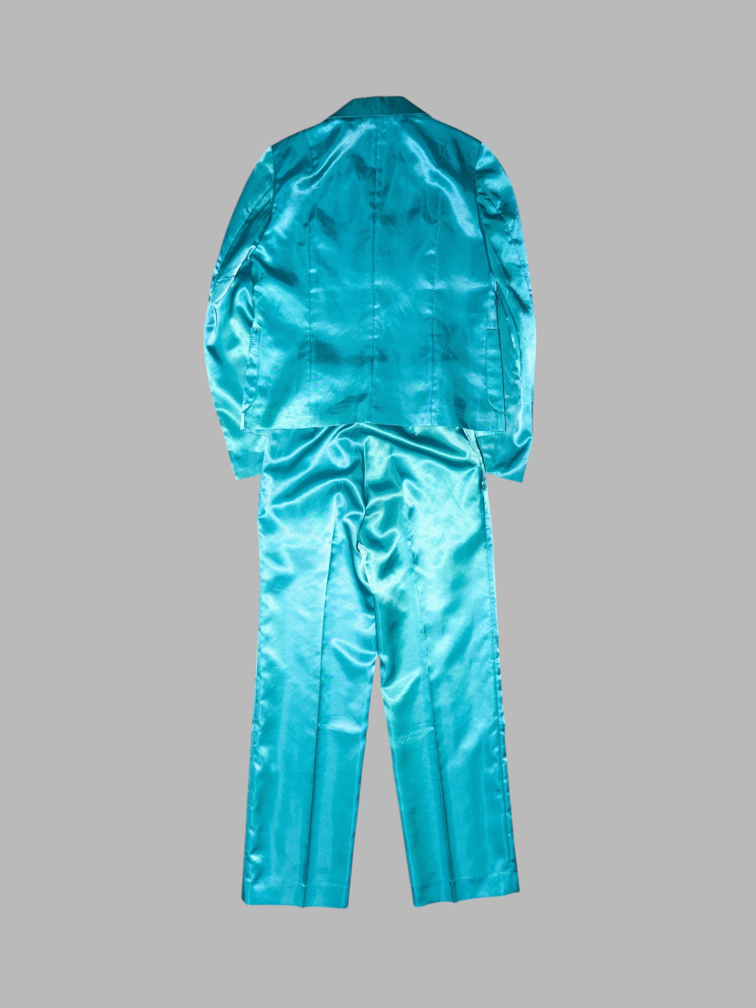 Tricot Comme des Garcons Junya Watanabe winter 1995 teal satin trousers