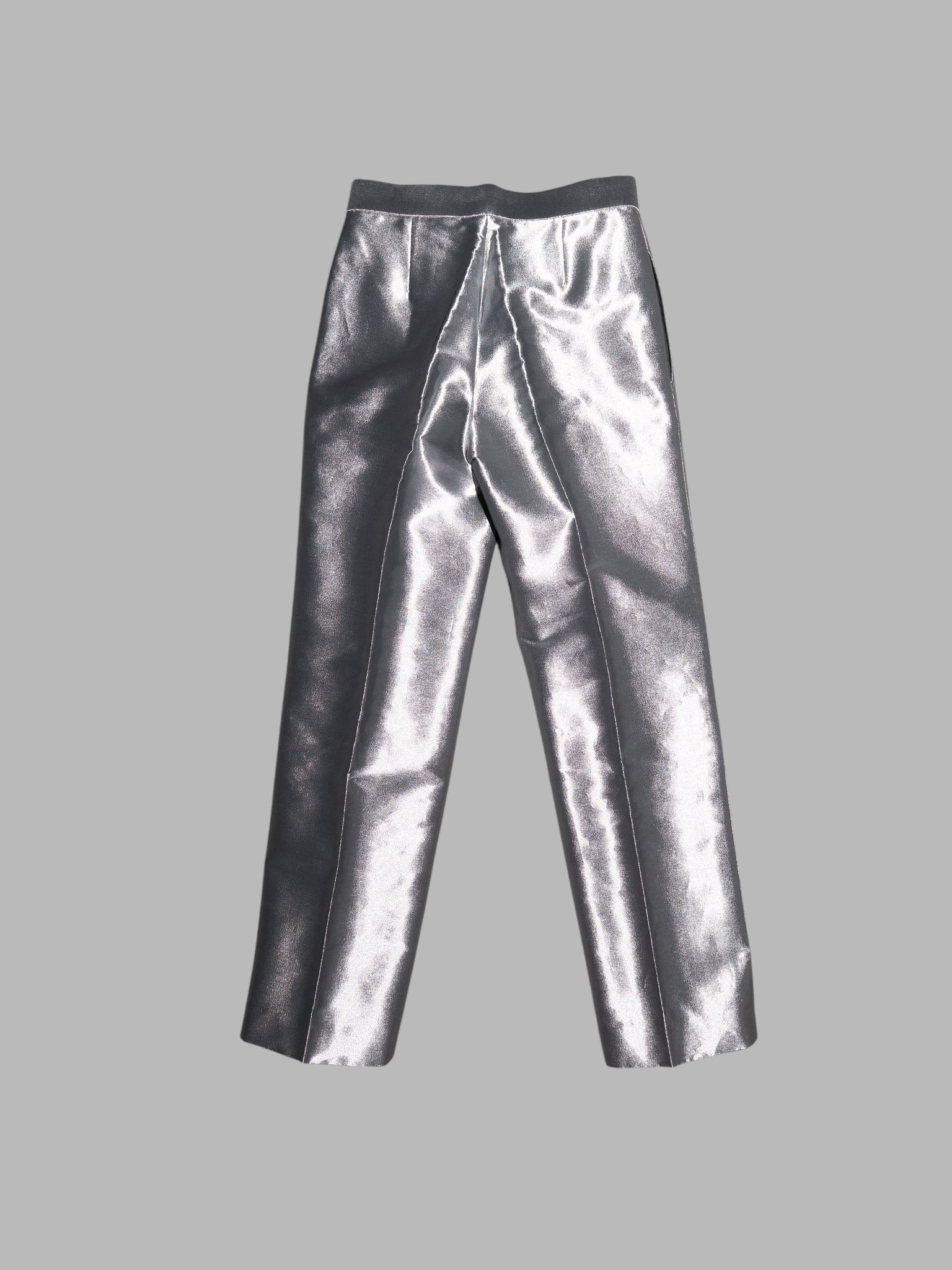 Tricot Comme des Garcons winter 1995 shiny silver trousers