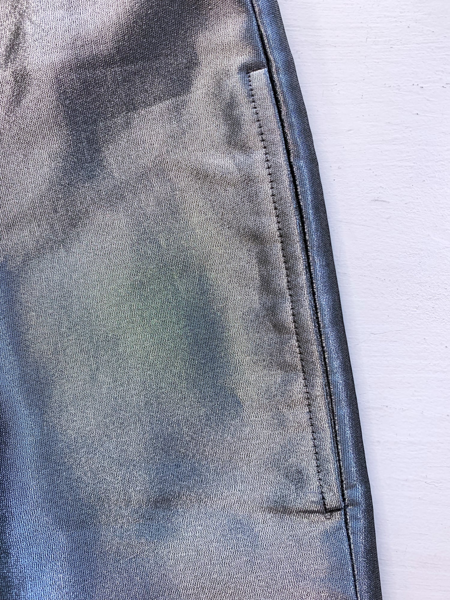 Tricot Comme des Garcons winter 1995 shiny silver trousers