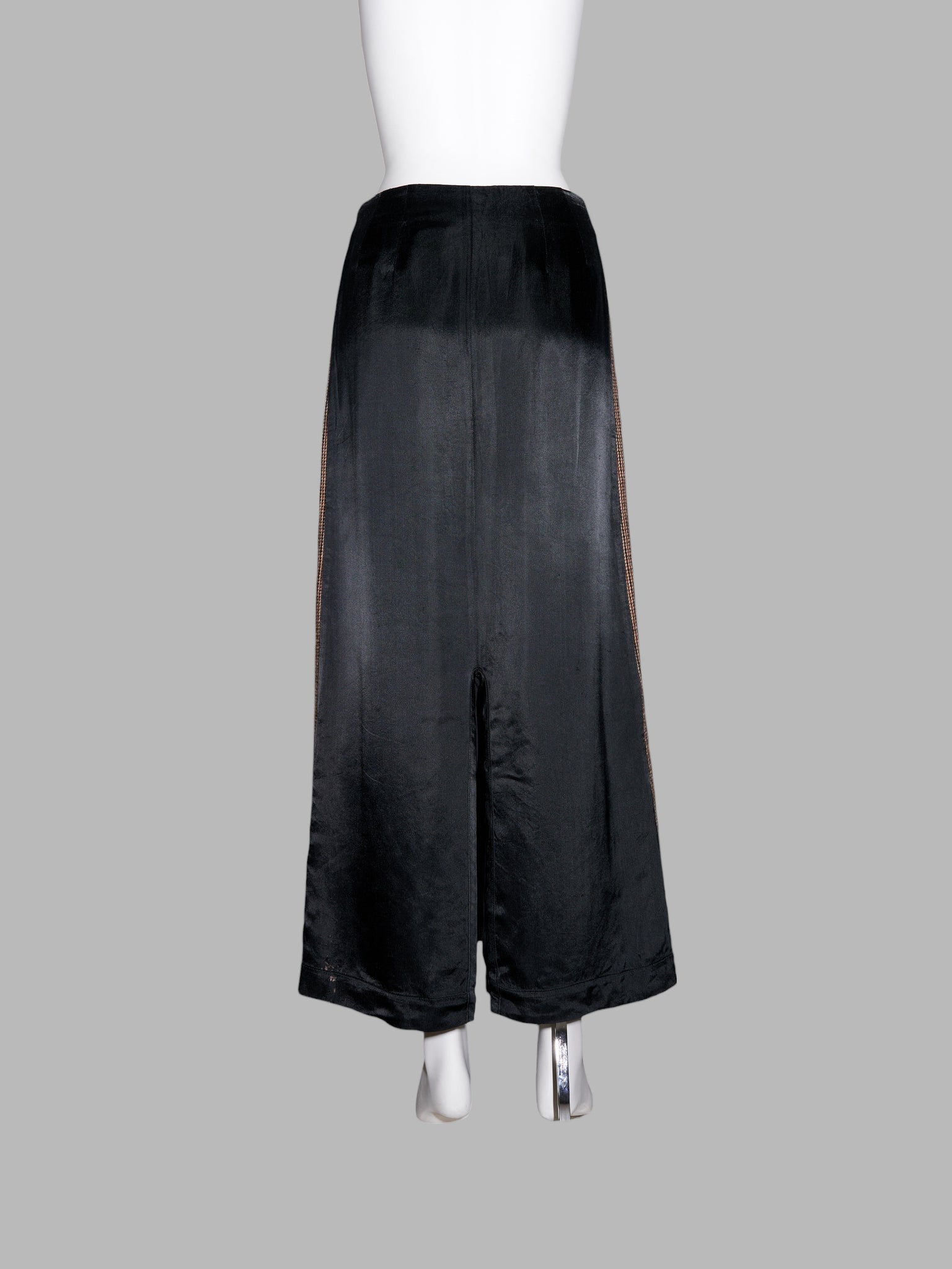 Tricot Comme des Garcons winter 1995 brown tweed maxi skirt with satin back