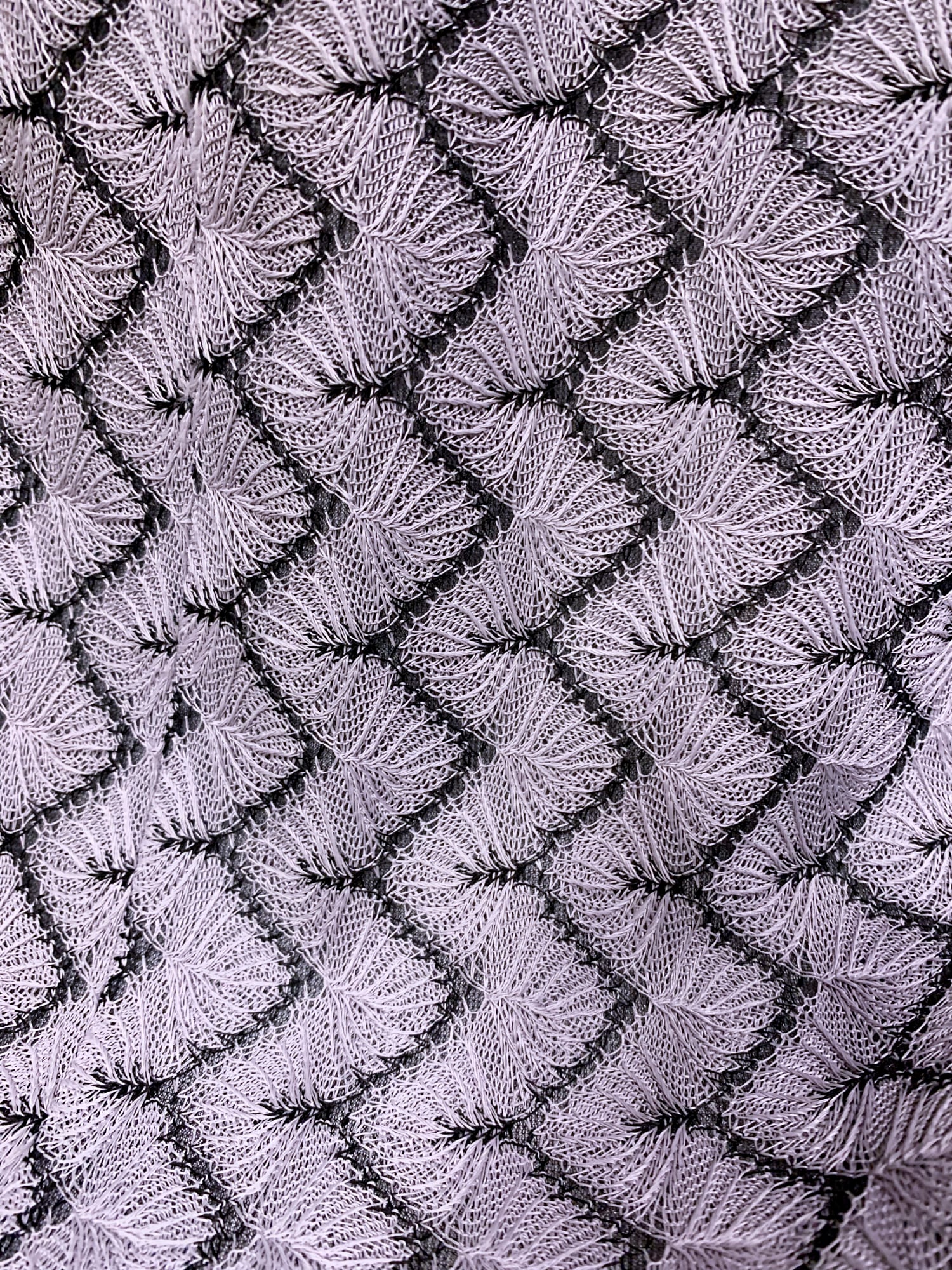 Tricot Comme des Garcons spring 1996 purple grey patterned lace midi skirt