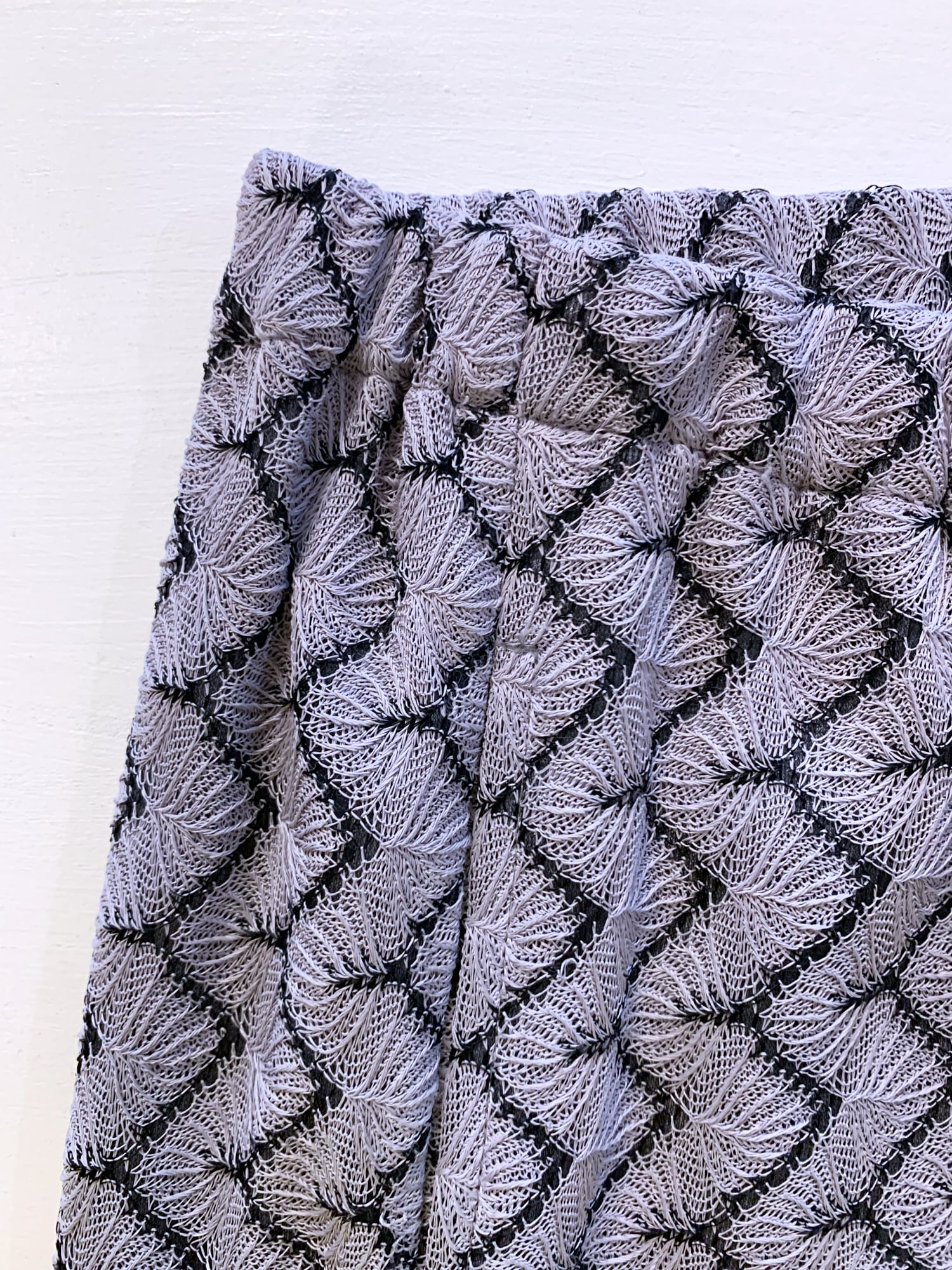 Tricot Comme des Garcons spring 1996 purple grey patterned lace midi skirt