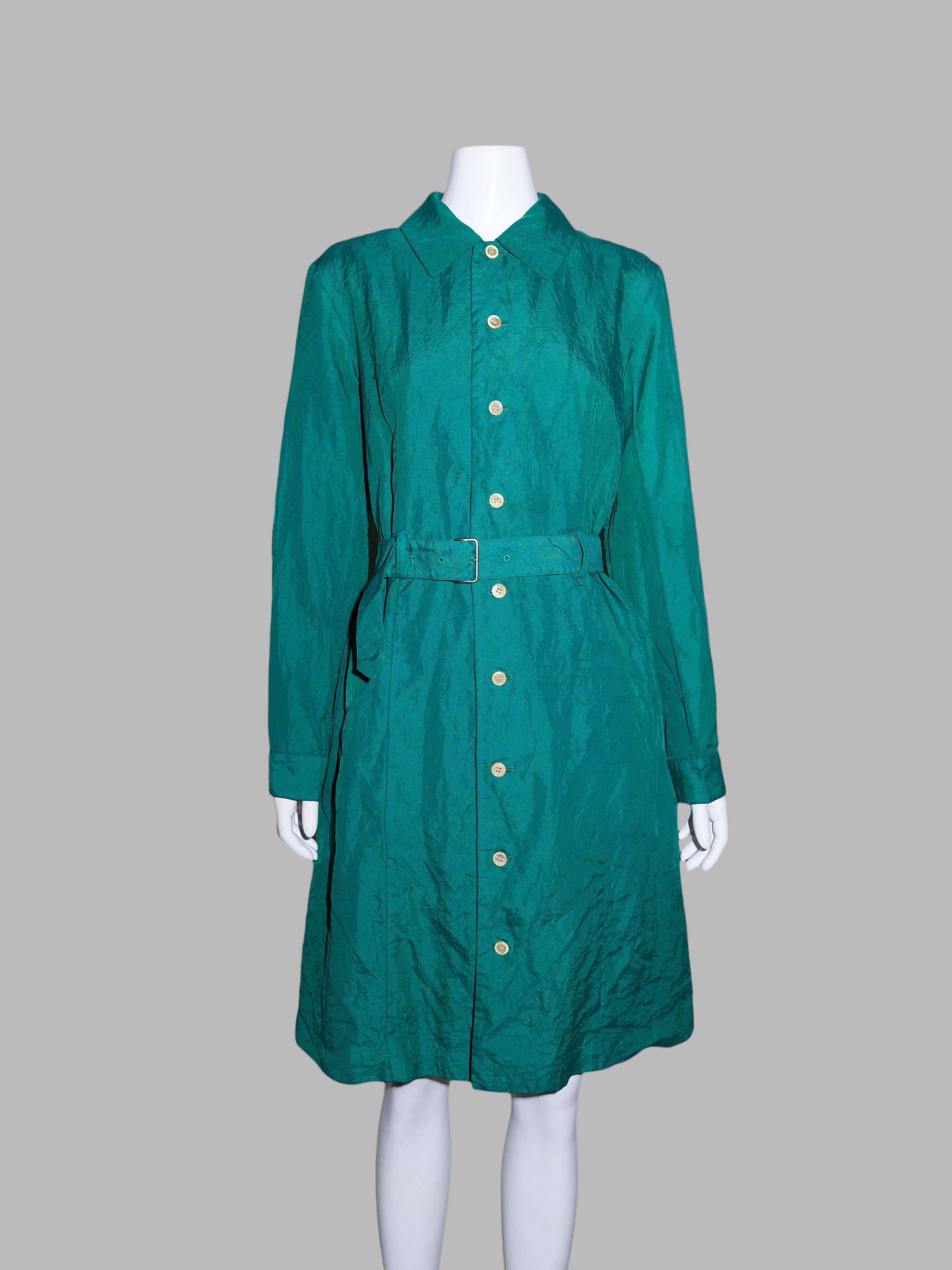 Tricot Comme des Garcons SS1996 teal green creased nylon