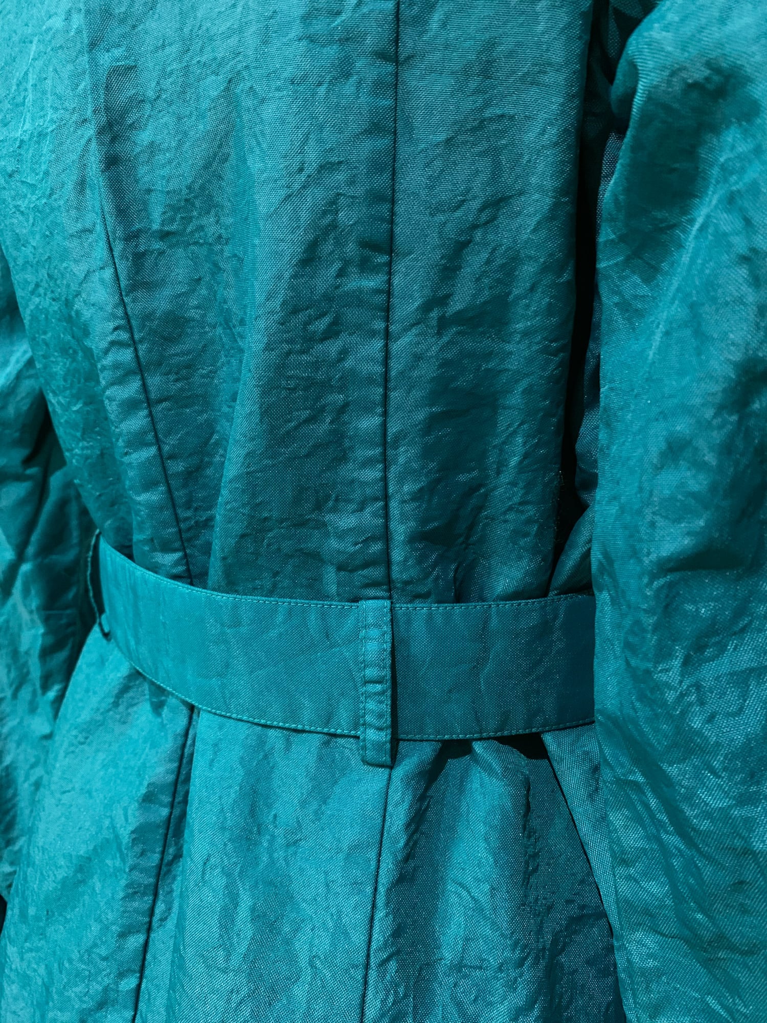 Tricot Comme des Garcons SS1996 teal green creased nylon