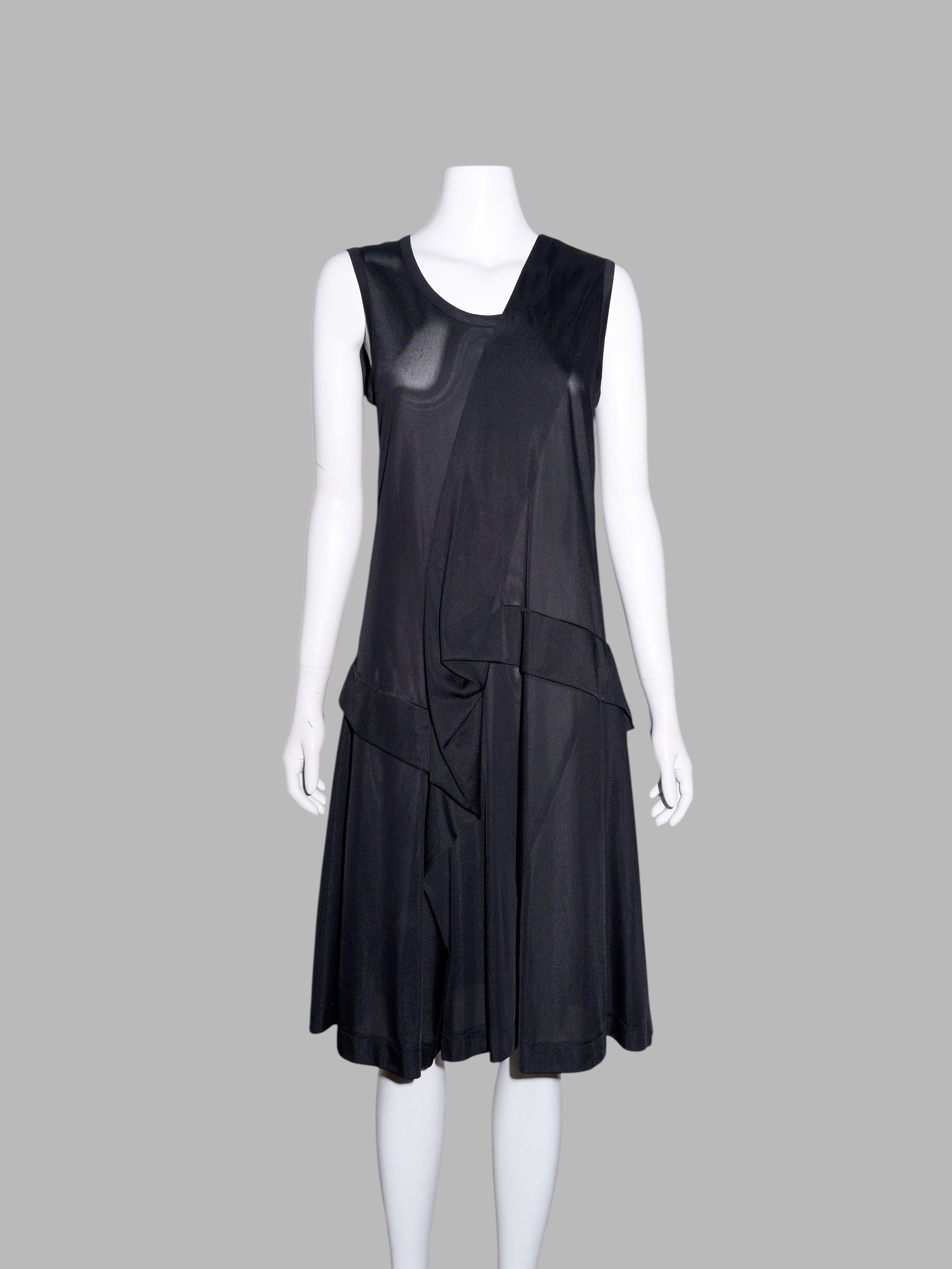 Junya Watanabe SS1996 sheer black nylon tuck detail sleeveless