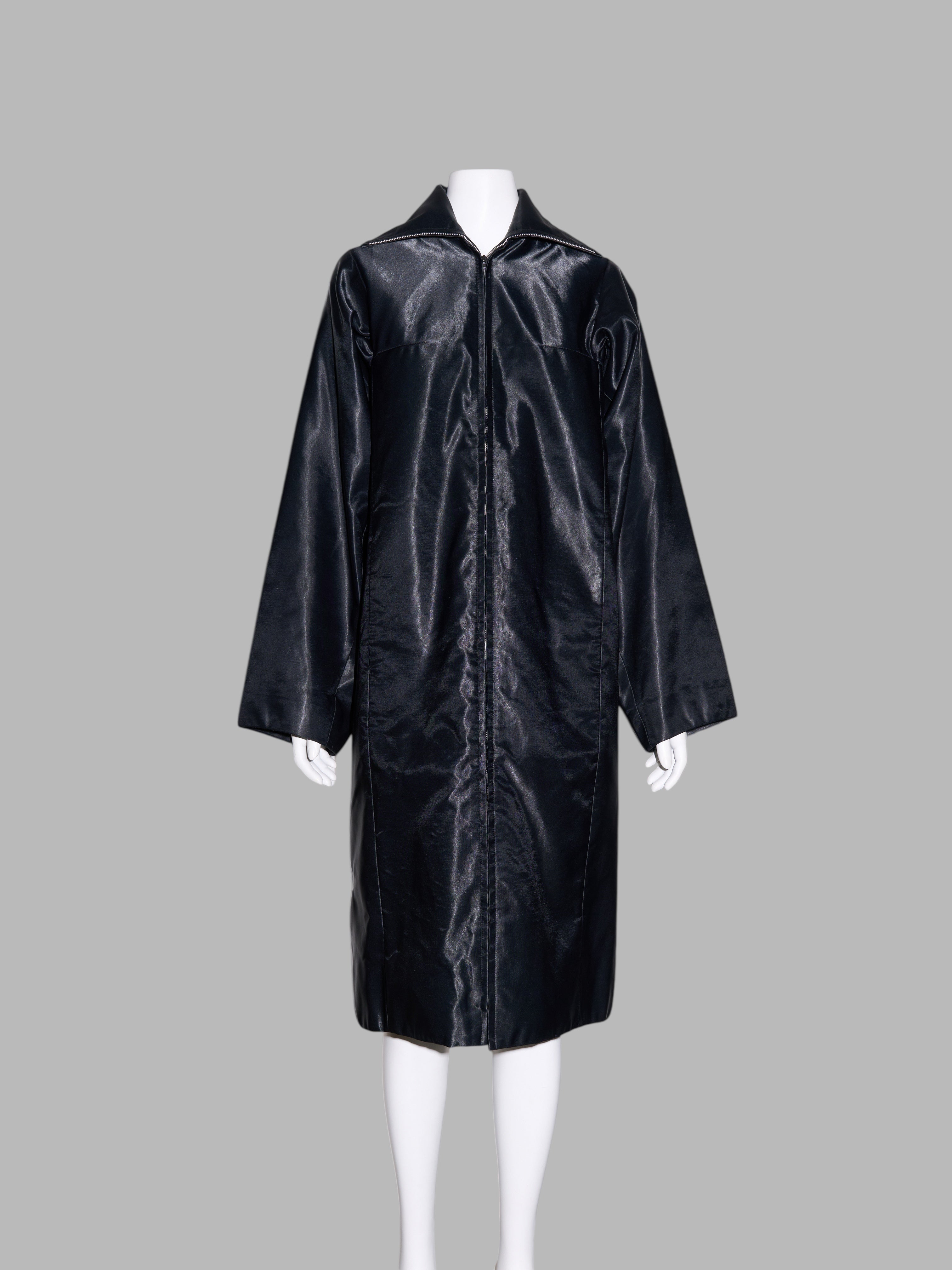 Junya Watanabe winter 1995 shiny black nylon zipped coat
