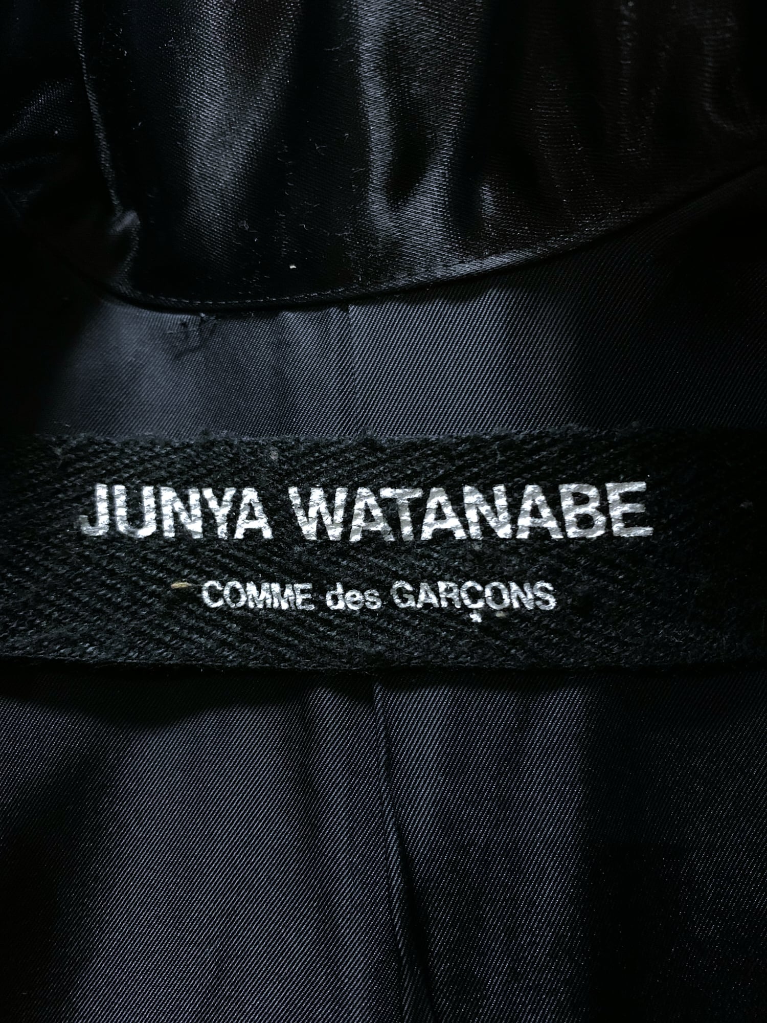 Junya Watanabe winter 1995 shiny black nylon zipped coat