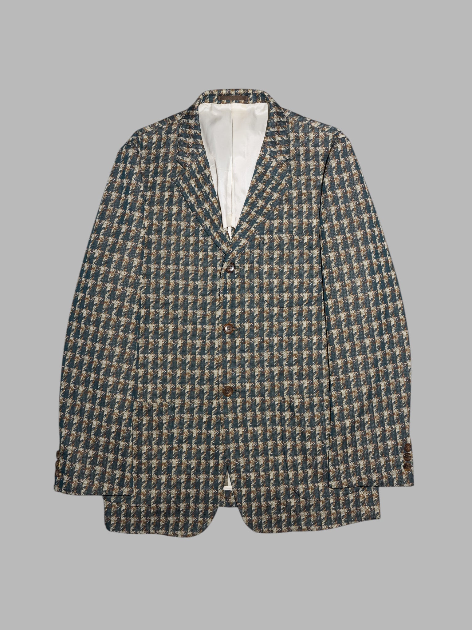 Comme des Garcons Homme Plus spring 2002 green patterned polyester blazer