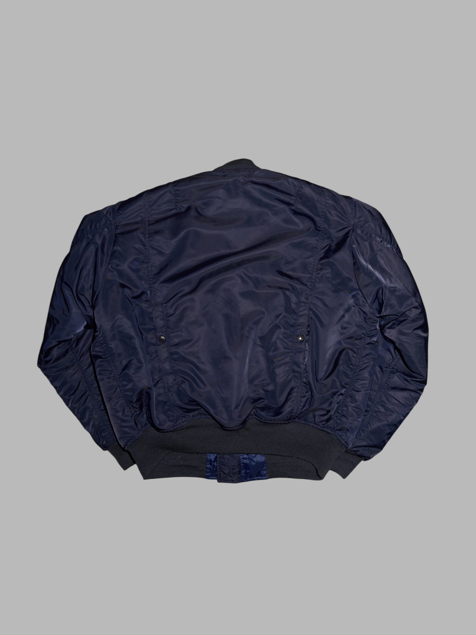 Men's Ba-tsu 1990s padded navy MA-1 bomber jacket with back pocket