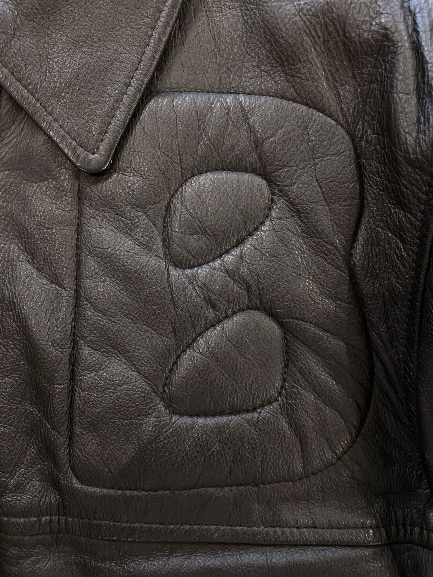 Ba-tsu 1980s black leather zip jacket with topstitched B – Filter