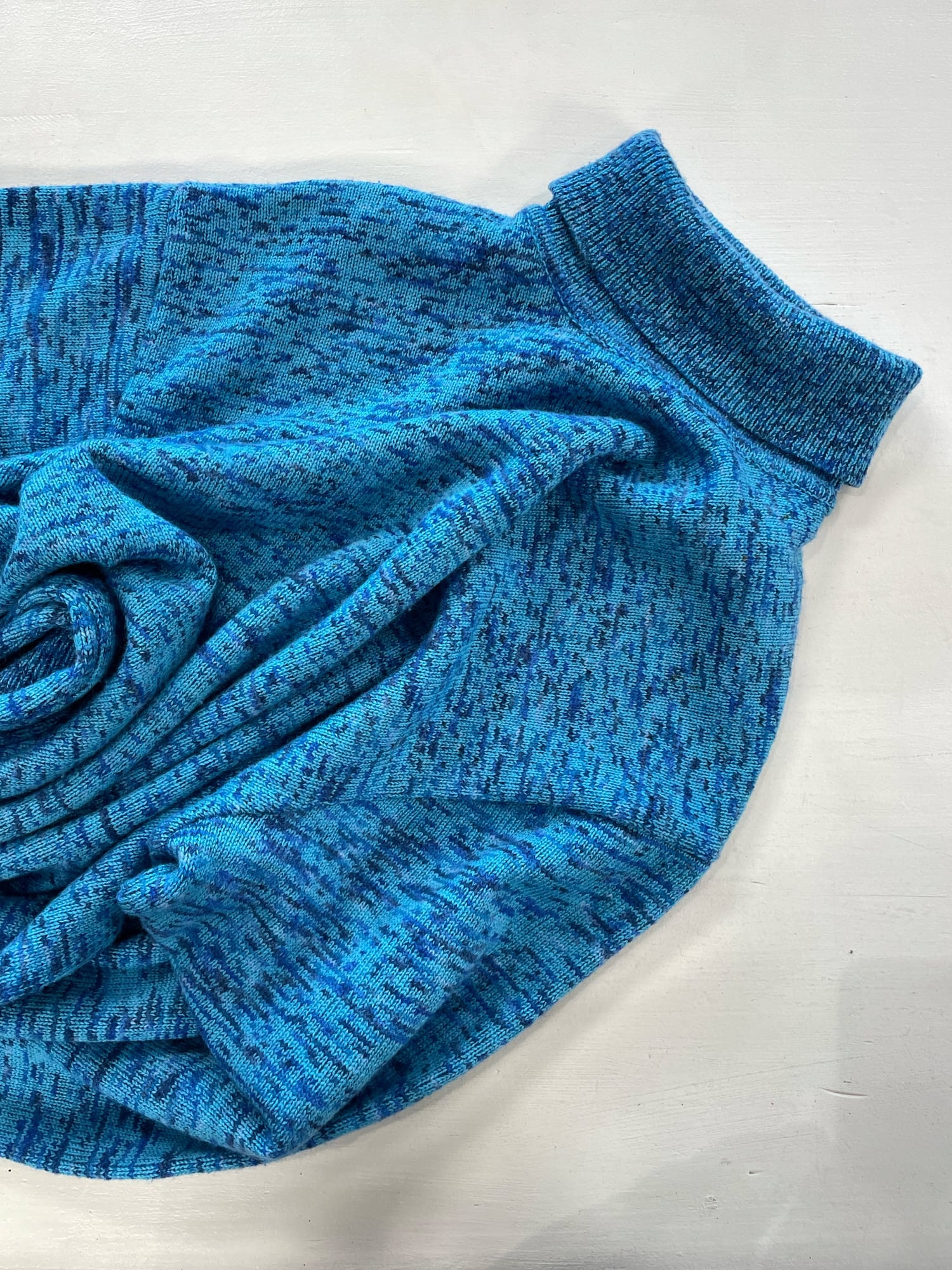 Gianni Versace 1990s knitted blue wool marle turtleneck jumper