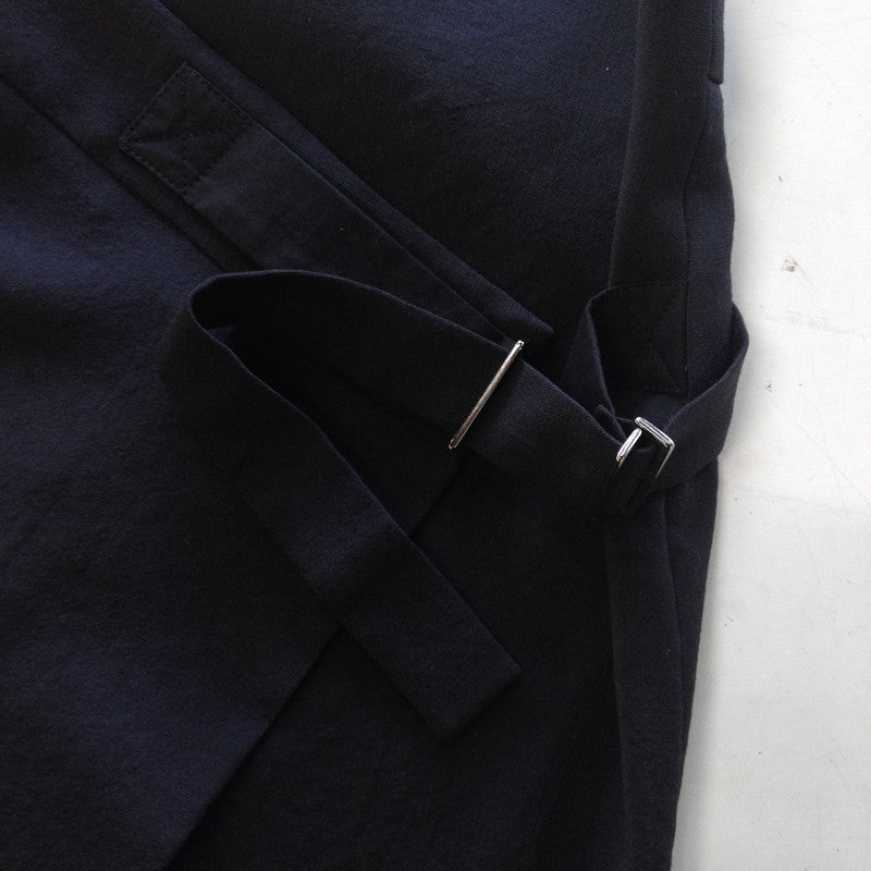 hussein chalayan navy wool wrap front mini skirt – Filter store