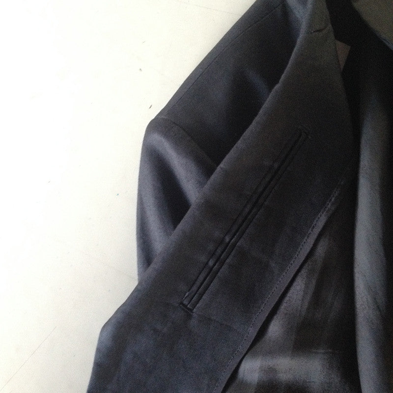 elongated ramie blazer