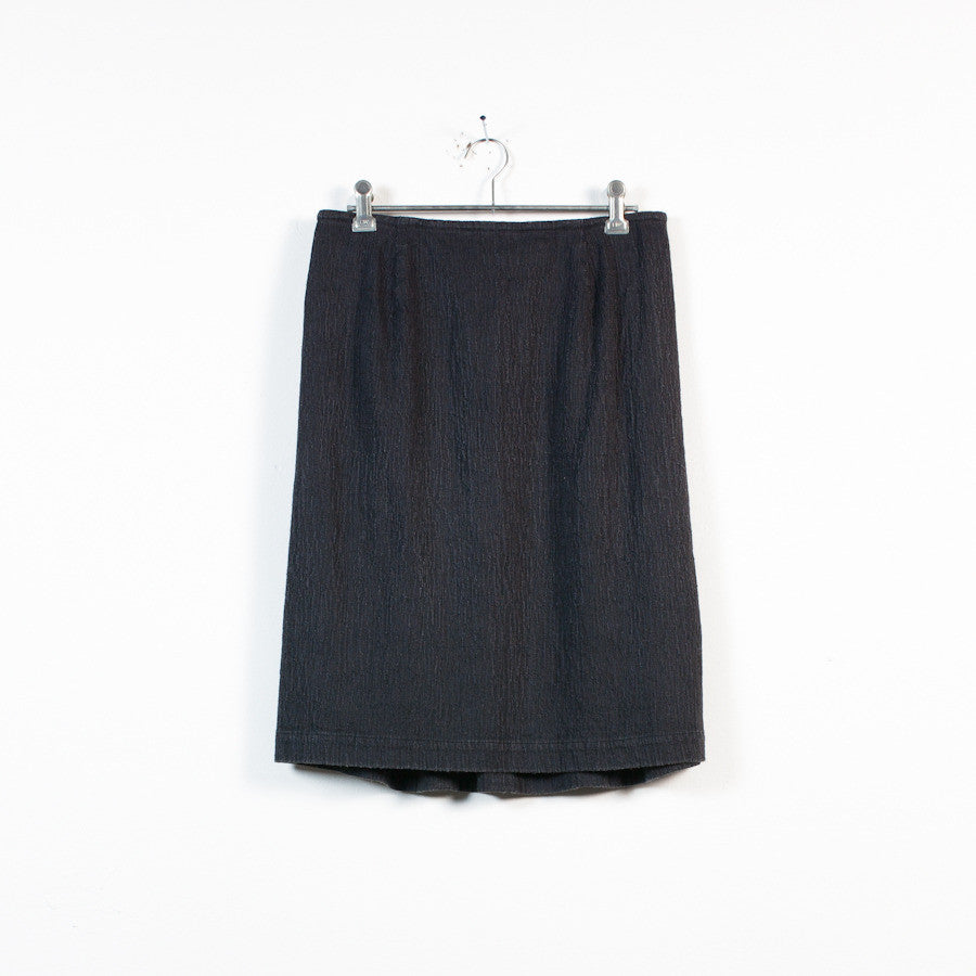 raw silk tie front mini skirt