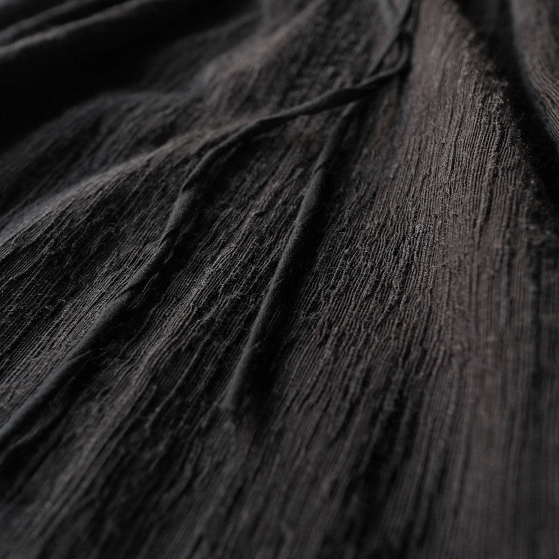 raw silk tie front mini skirt