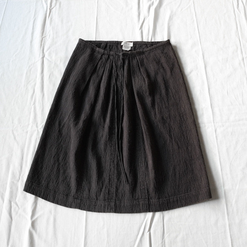 raw silk tie front mini skirt