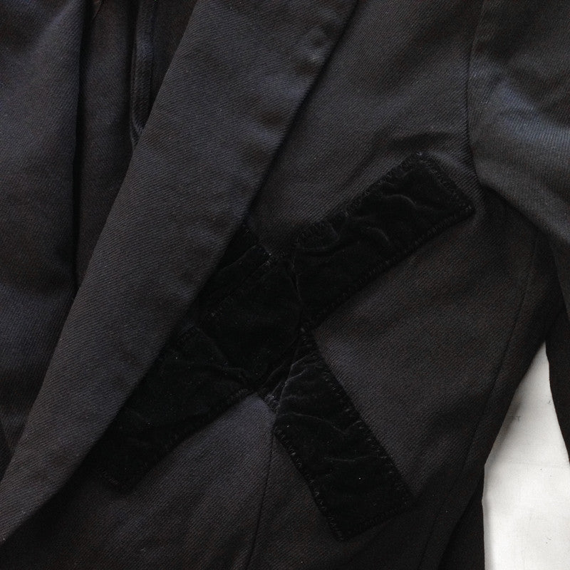 cross detail boiled poly coat