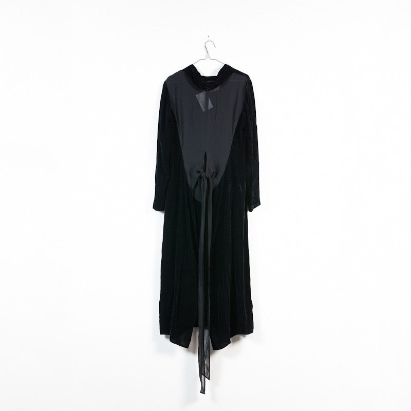 Jil Sander black velvet sheer back panel maxi dress – Filter store