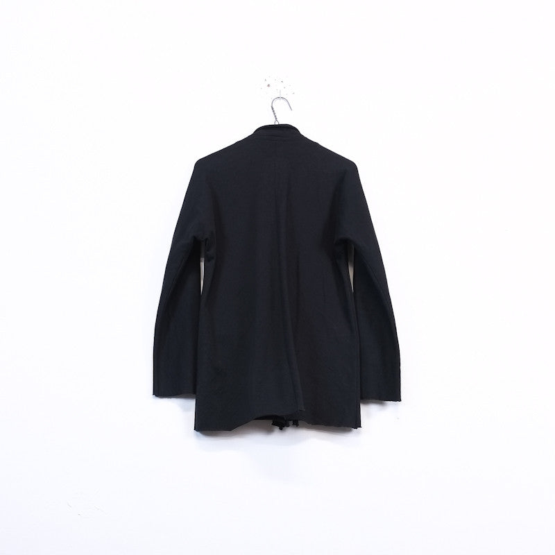 Y's Yohji Yamamoto raw edge cotton jersey zip jacket