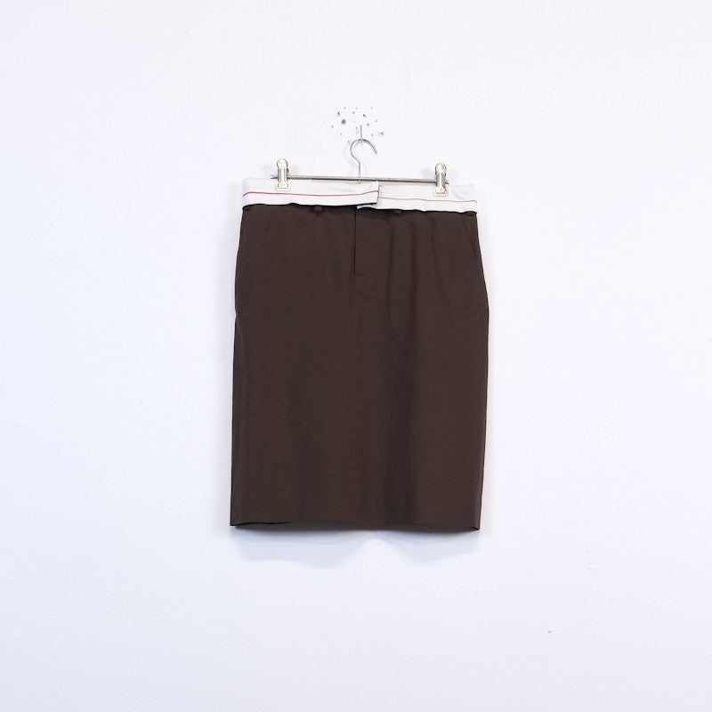 exposed waistband mini skirt