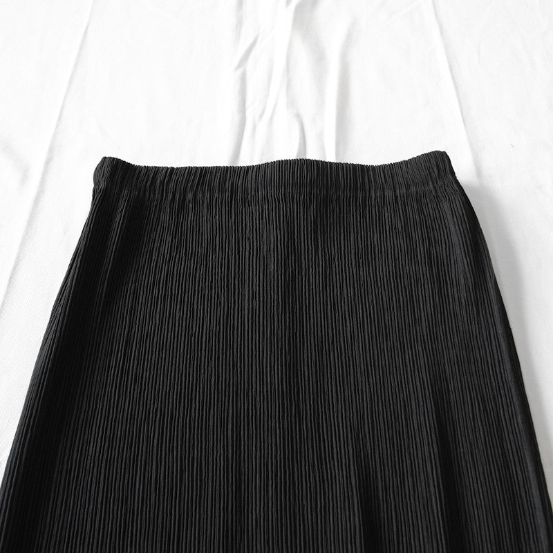 micro pleat maxi skirt