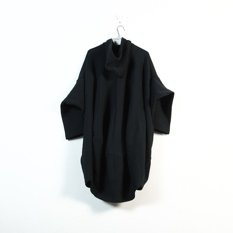 hooded cocoon coat
