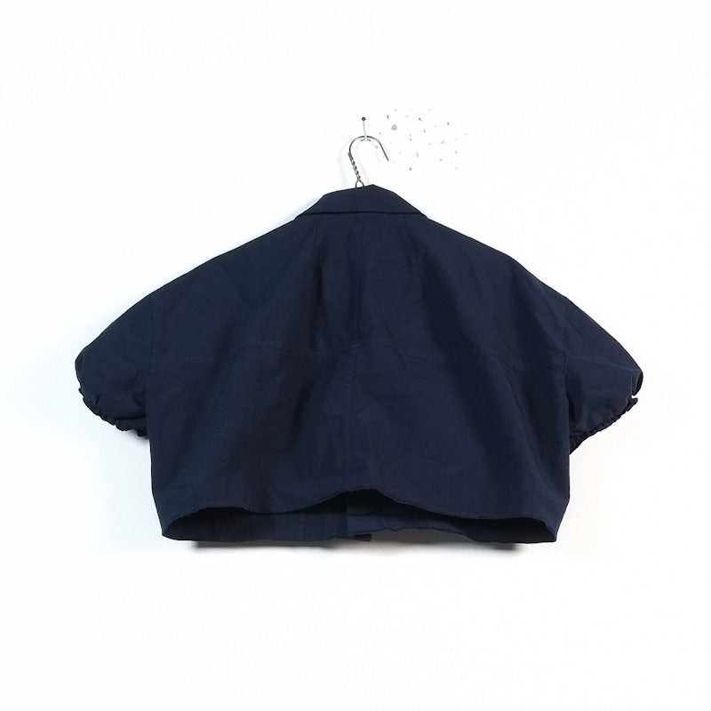 boiled polyester cropped blouson