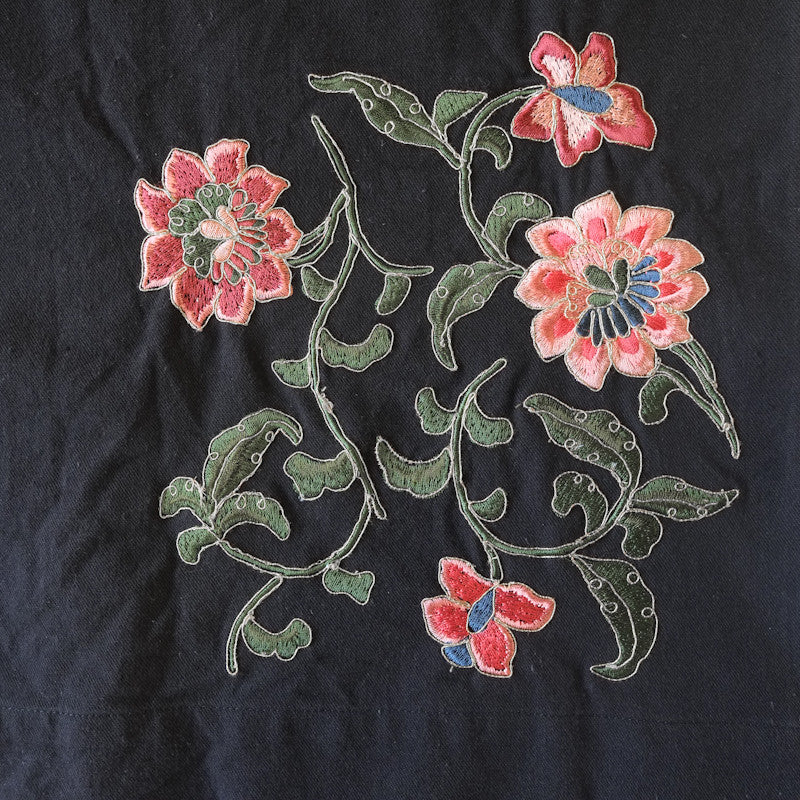 floral embroidered suspender skirt