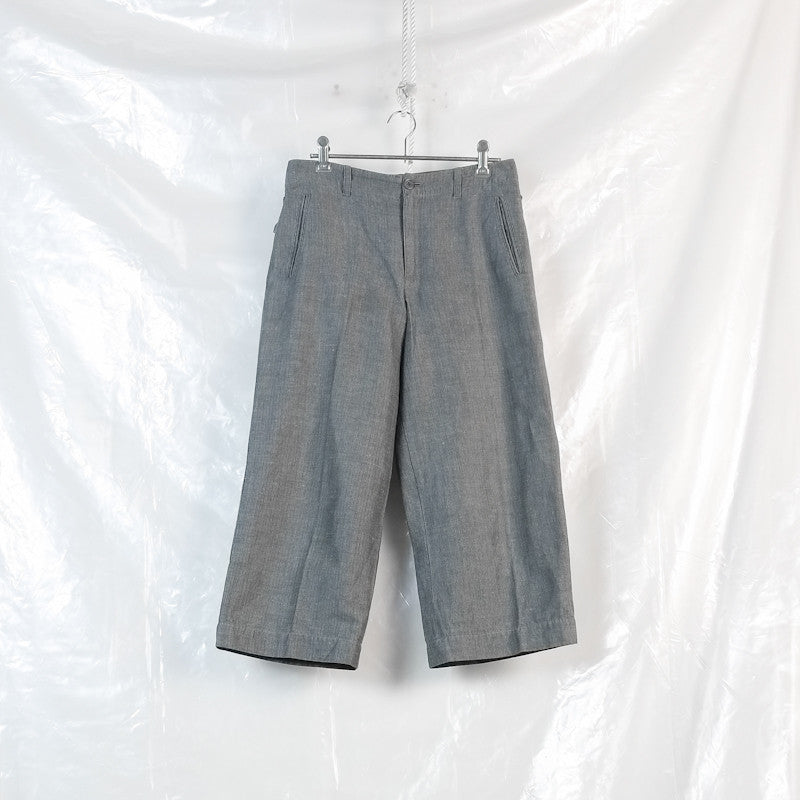 linen stripe cropped pants