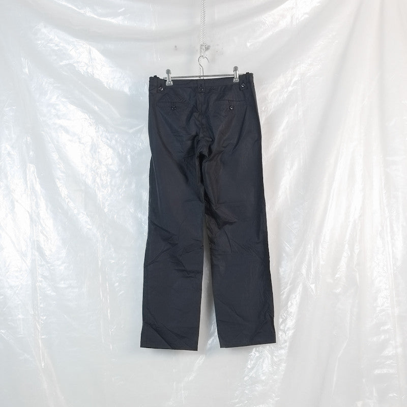 drawstring waist coated trousers