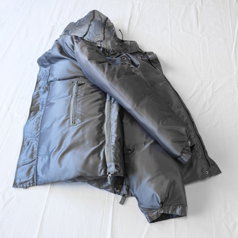 hooded high neck down jacket