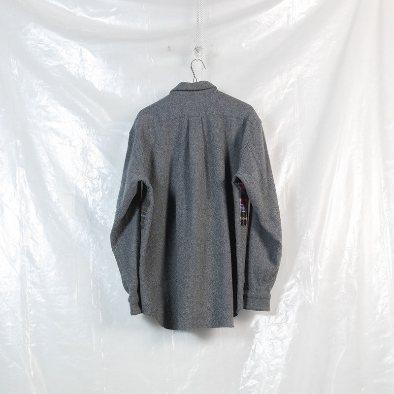 patched wool shirt