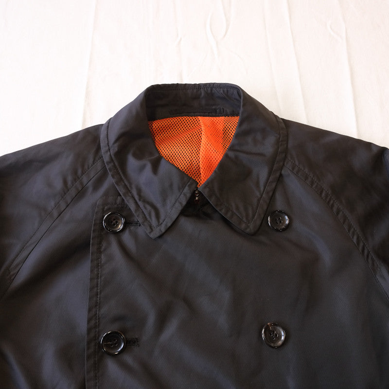 mesh lined zip trench coat