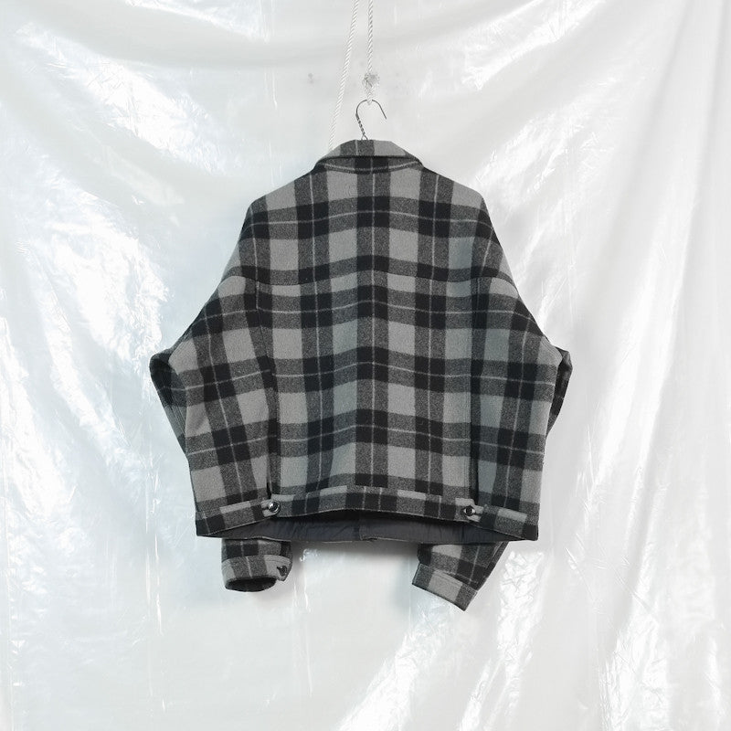 plaid button up jacket
